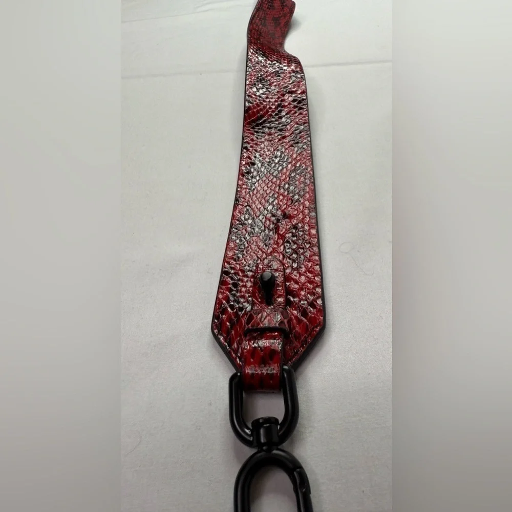 Red Snake Print Belt Carabiner Closure 37”